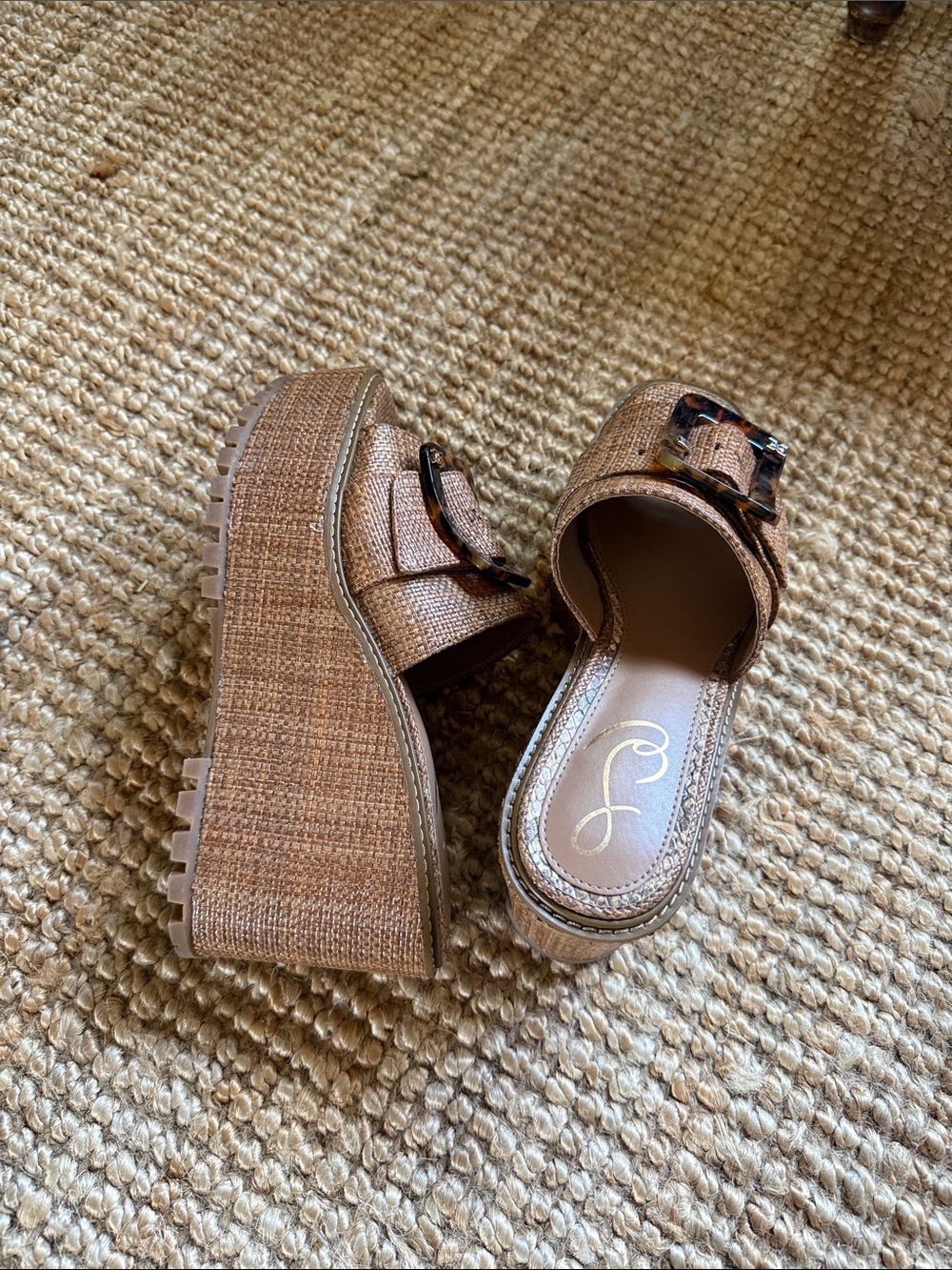 ⚜️ SAM EDELMAN LIVI PLATFORM WEDGE SIZE 8 TAN/BROWN ⚜️ - Picture 7 of 10